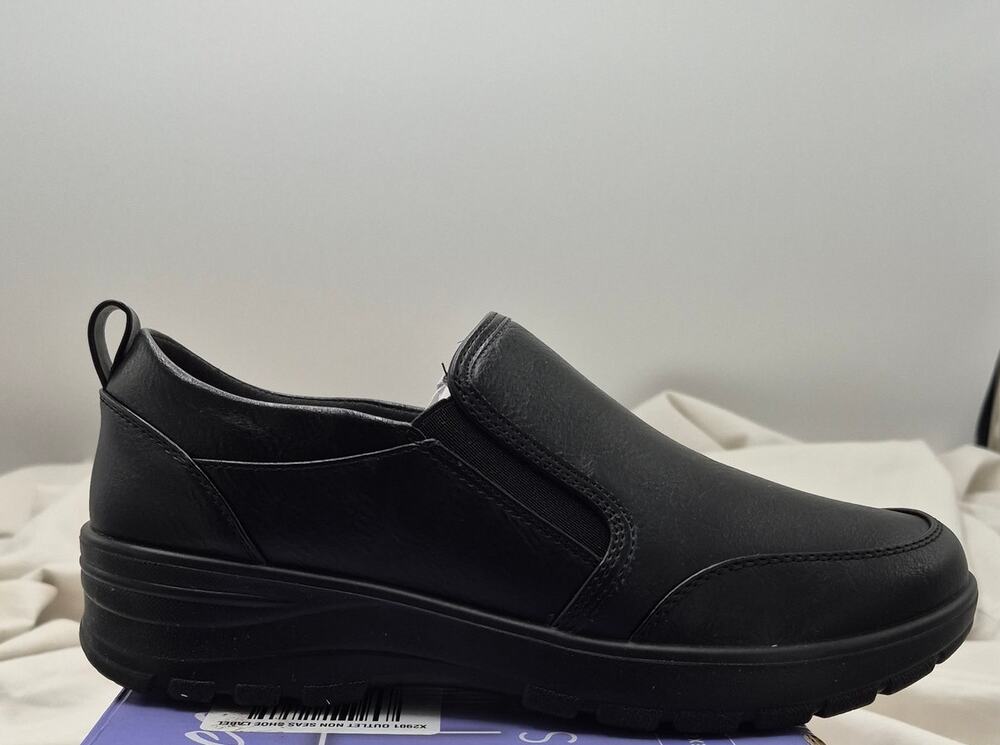 NEW Easy Works by Easy Street Garland Black Slip Resistant Work Shoes 7.5W